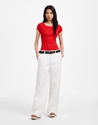 (Re)generative Cotton Ribbed Cap-Sleeve Tee | Madewell