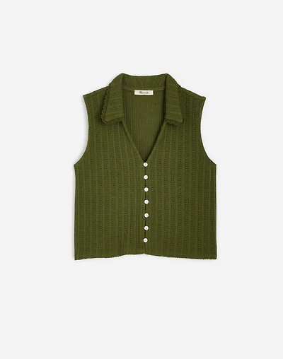 Crochet-Knit V-Neck Sweater Vest | Madewell