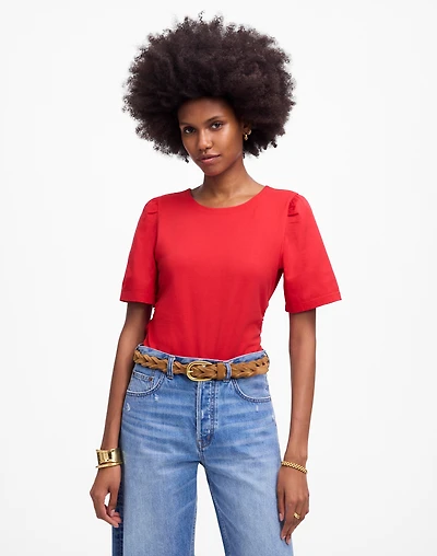 Side-Cinch Puff-Sleeve Tee | Madewell