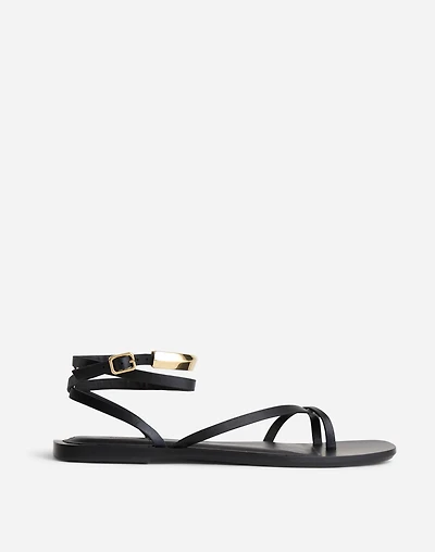 The Vira Bangle Ankle-Wrap Sandal in Leather | Madewell