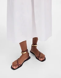 The Vira Bangle Ankle-Wrap Sandal Leather | Madewell