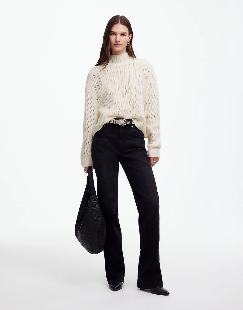 Pointelle-Stitch Mockneck Sweater | Madewell
