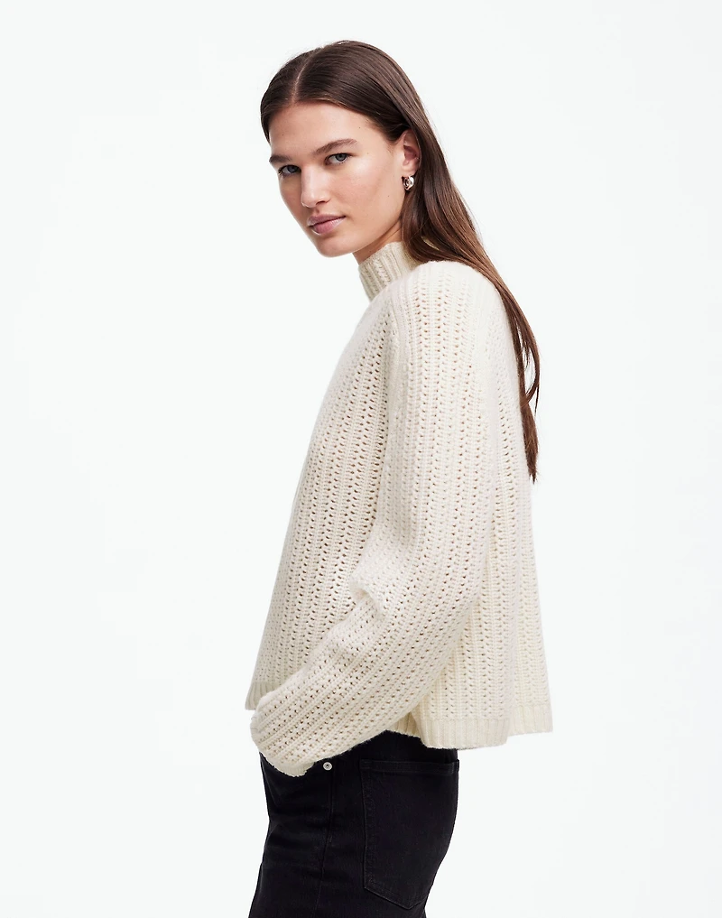 Pointelle-Stitch Mockneck Sweater | Madewell