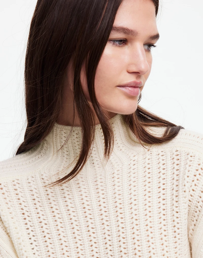 Pointelle-Stitch Mockneck Sweater | Madewell