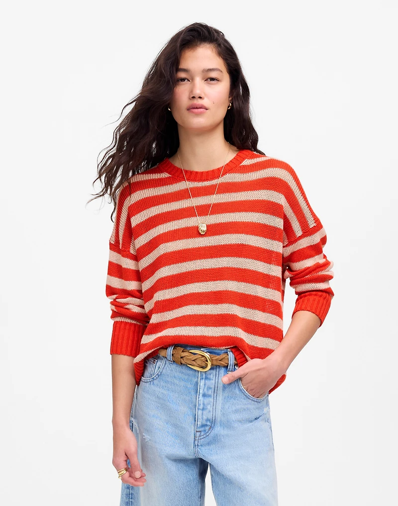 Linen Drop-Shoulder Sweater | Madewell