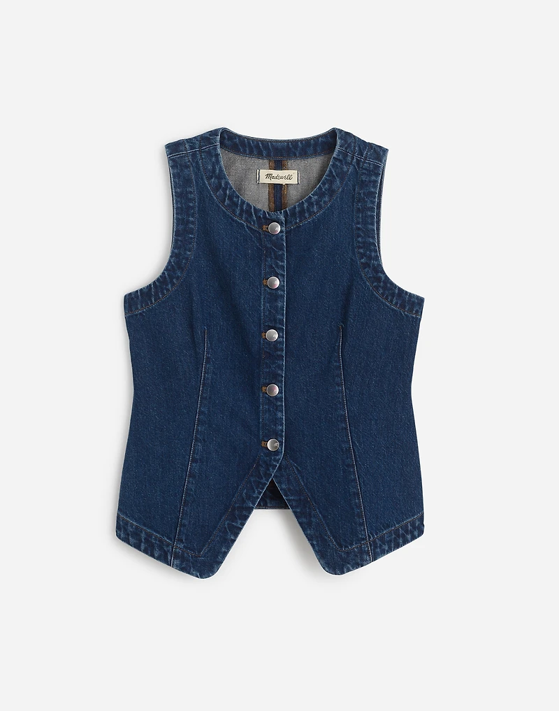 Denim Crewneck Vest in Owsley Wash | Madewell