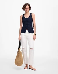 Linen Scoopneck Cutaway Vest | Madewell