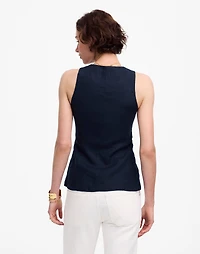 Linen Scoopneck Cutaway Vest | Madewell