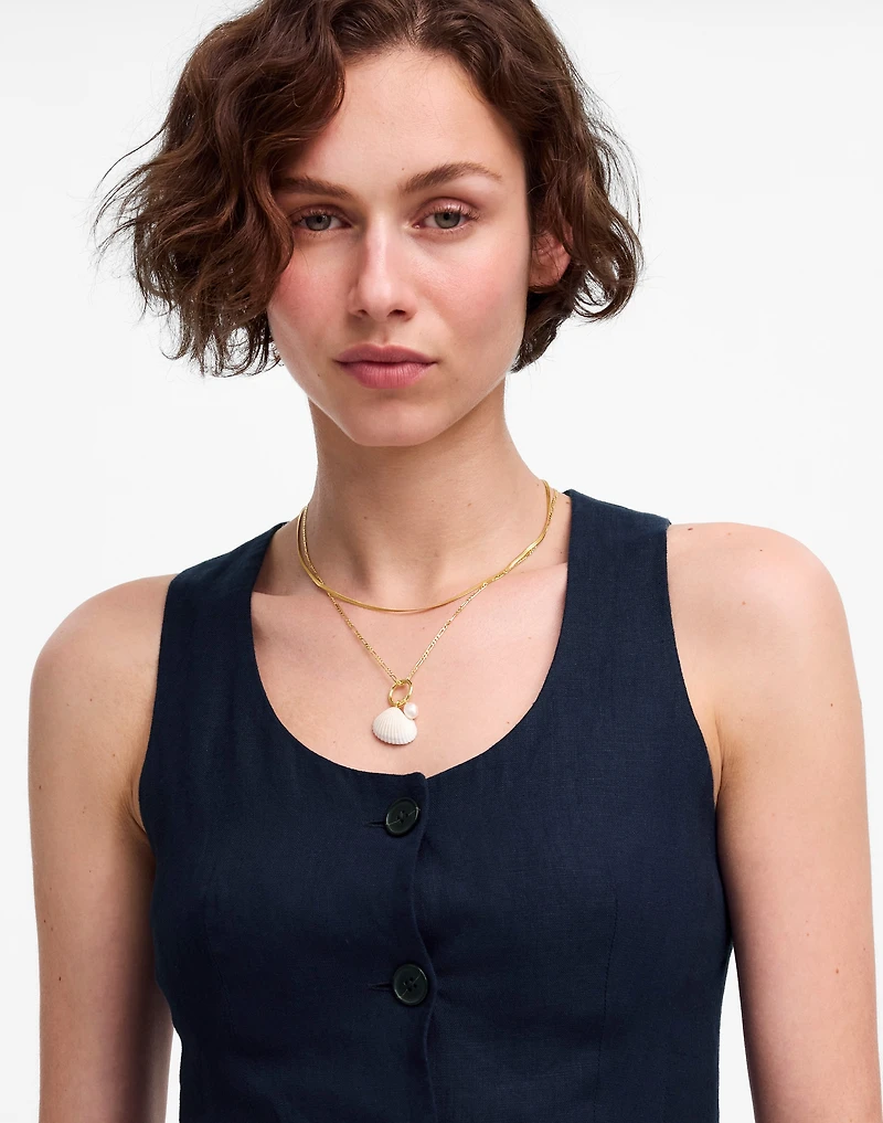 Linen Scoopneck Cutaway Vest | Madewell