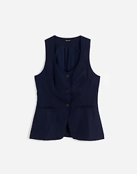 Linen Scoopneck Cutaway Vest | Madewell