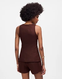 Linen Scoopneck Cutaway Vest | Madewell