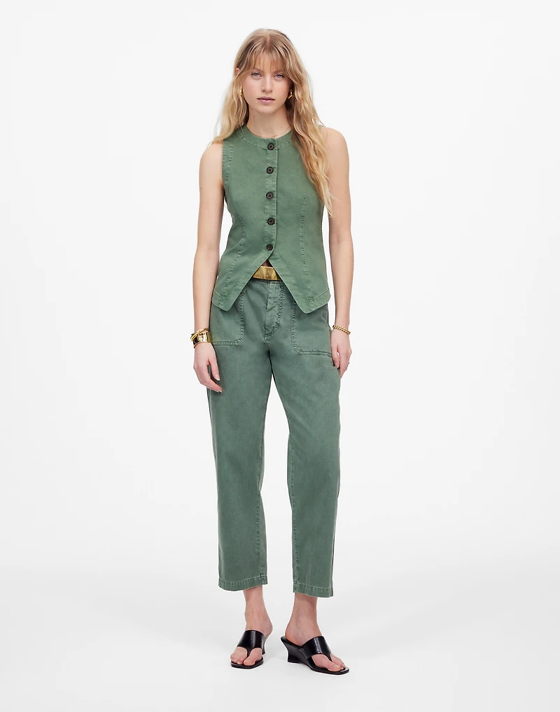 Twill Crewneck Vest in Garment Dye | Madewell