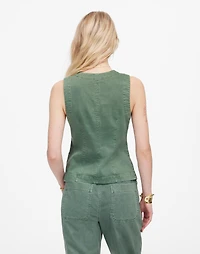 Twill Crewneck Vest in Garment Dye | Madewell