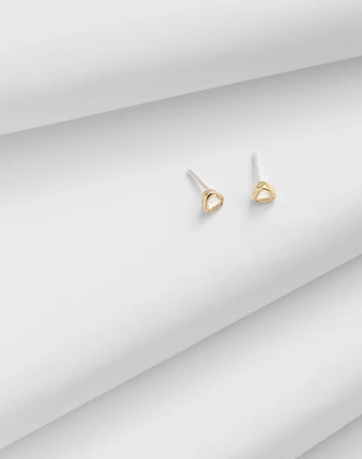 Demi-Fine Heart Crystal Stud Earrings | Madewell