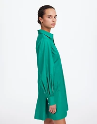 Seamed Long-Sleeve Mini Shirtdress in Poplin | Madewell