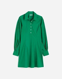 Seamed Long-Sleeve Mini Shirtdress in Poplin | Madewell