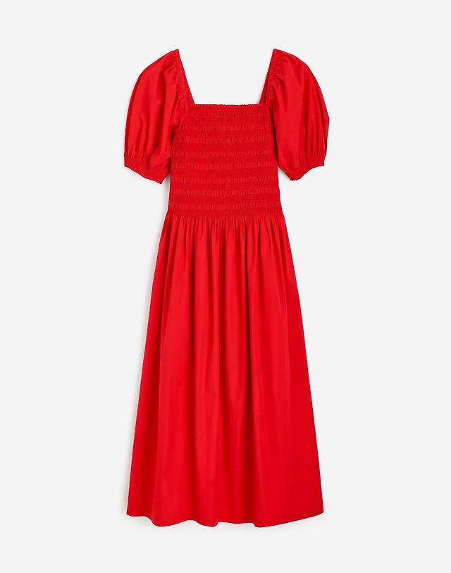 ruffle a-line midi dress in stripe poplin Royal Blue Cotton Poplin A-Line Deep Neck Maxi Tier Dress 44