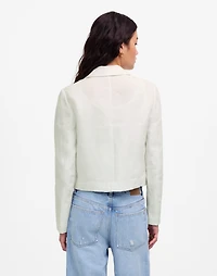 Double-Breasted Crop Blazer 100% Linen | Madewell