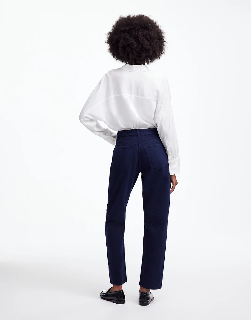 The Darted Barrel-Leg Jean Garment-Dyed Denim | Madewell