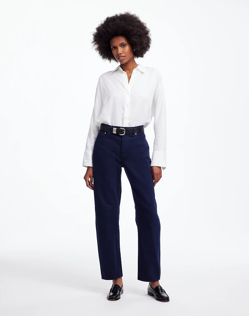 The Darted Barrel-Leg Jean Garment-Dyed Denim | Madewell