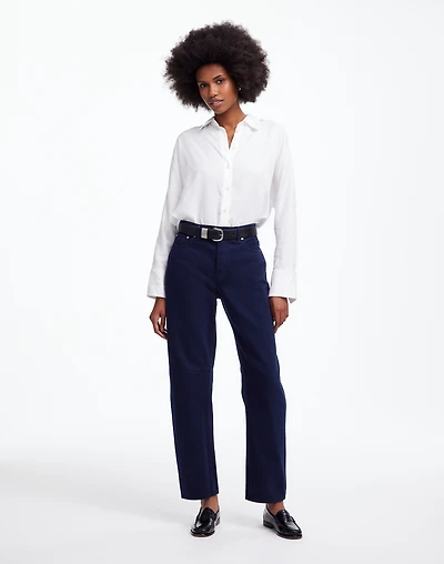 The Darted Barrel-Leg Jean Garment-Dyed Denim | Madewell