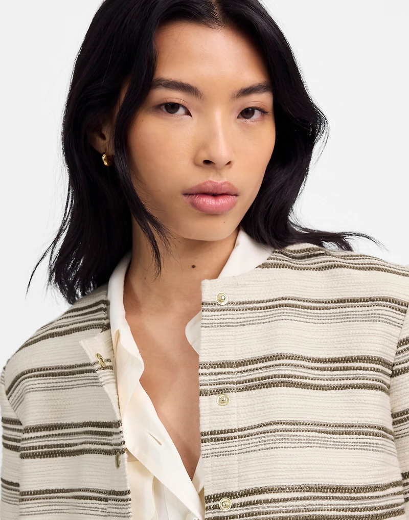 Button-Front Jacket Striped Tweed | Madewell