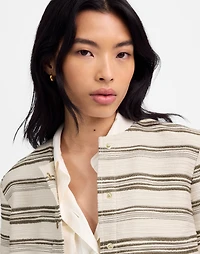 Button-Front Jacket Striped Tweed | Madewell
