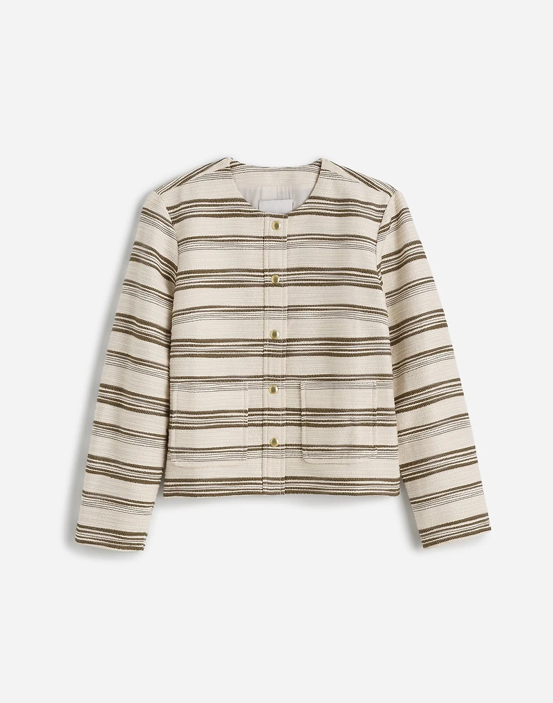 Button-Front Jacket in Striped Tweed | Madewell