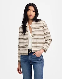 Button-Front Jacket in Striped Tweed | Madewell