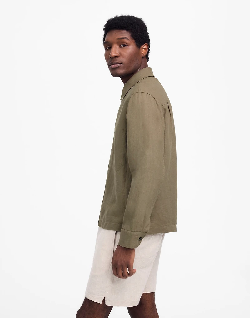 Linen Zip-Front Shirt Jacket | Madewell