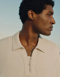 Quarter-Zip Pique Polo Shirt | Madewell