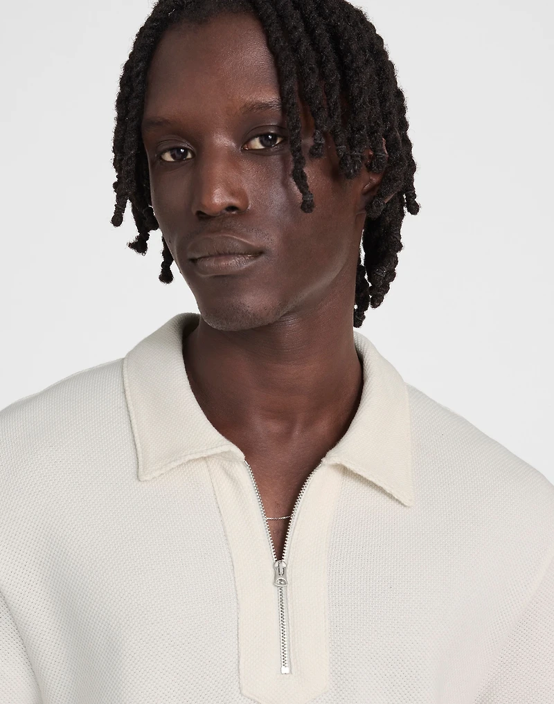 Quarter-Zip Pique Polo Shirt | Madewell