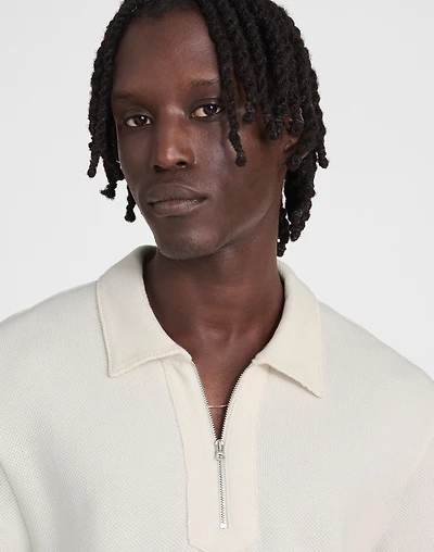 Quarter-Zip Pique Polo Shirt | Madewell