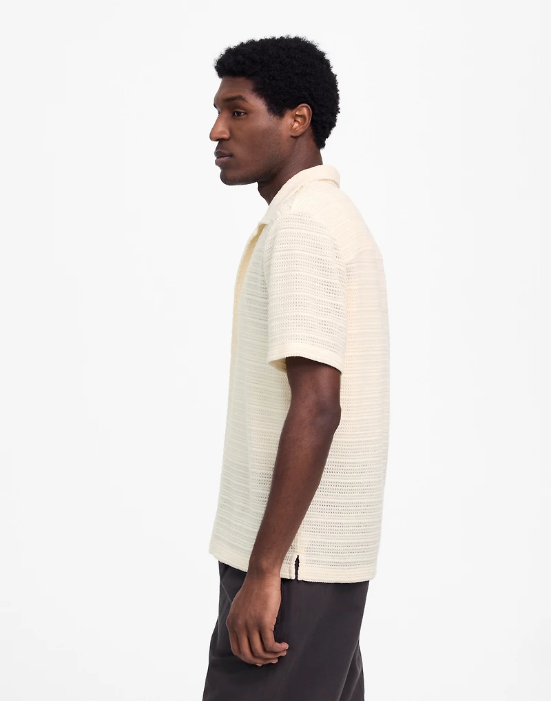 Jacquard-Knit Short-Sleeve Button-Up Shirt | Madewell