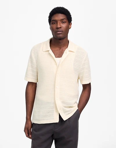 Jacquard-Knit Short-Sleeve Button-Up Shirt | Madewell