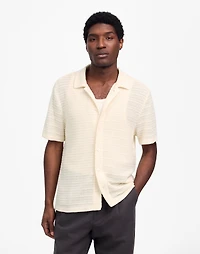 Jacquard-Knit Short-Sleeve Button-Up Shirt | Madewell
