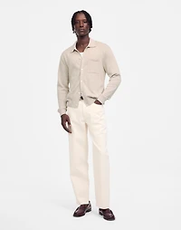Button-Up Sweater Polo Lightweight Cotton-Linen Blend | Madewell