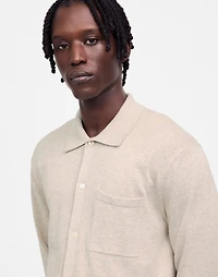 Button-Up Sweater Polo Lightweight Cotton-Linen Blend | Madewell