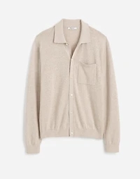 Button-Up Sweater Polo Lightweight Cotton-Linen Blend | Madewell