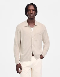 Button-Up Sweater Polo Lightweight Cotton-Linen Blend | Madewell