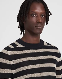 Mesh-Knit Crewneck Sweater Lightweight Cotton-Linen Blend | Madewell