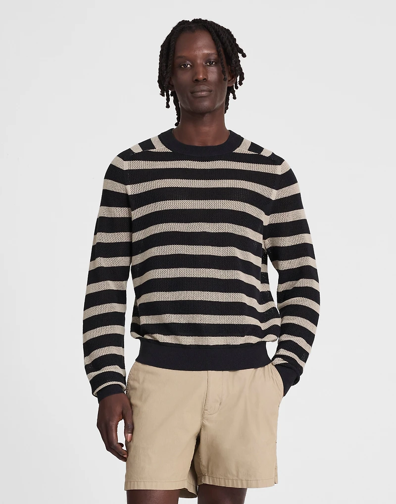 Mesh-Knit Crewneck Sweater Lightweight Cotton-Linen Blend | Madewell