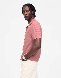 Diamond Pointelle-Stitch Sweater Polo | Madewell