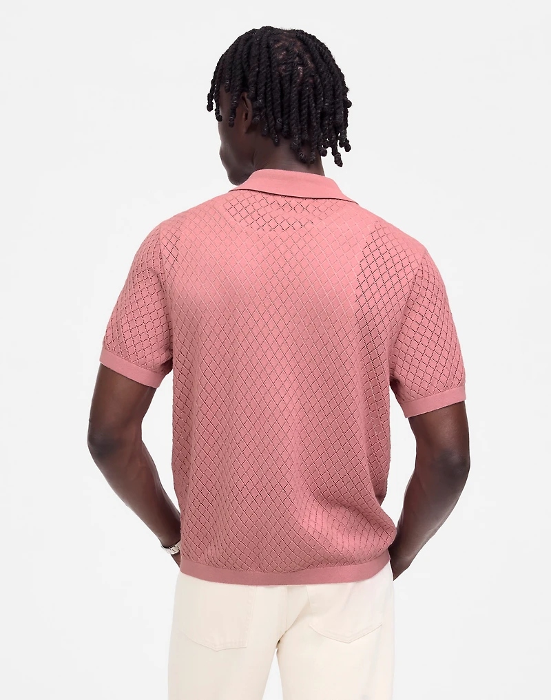 Diamond Pointelle-Stitch Sweater Polo | Madewell