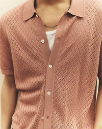 Diamond Pointelle-Stitch Sweater Polo | Madewell