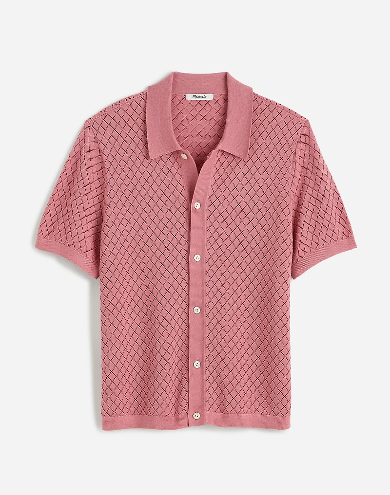 Diamond Pointelle-Stitch Sweater Polo | Madewell