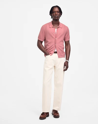Diamond Pointelle-Stitch Sweater Polo | Madewell