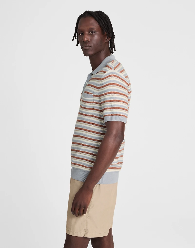 Three-Button Sweater Polo Cotton-Linen Blend | Madewell