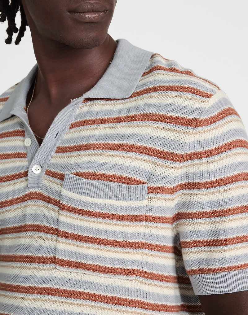 Three-Button Sweater Polo Cotton-Linen Blend | Madewell