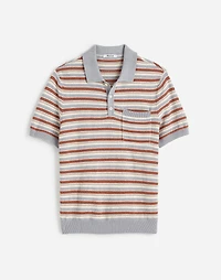 Three-Button Sweater Polo Cotton-Linen Blend | Madewell